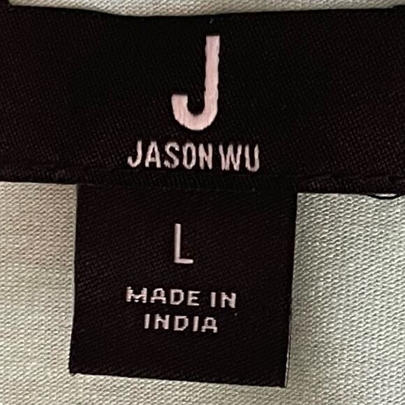 Jason Wu Sheer Floral Coastal Vacation Midi Kaftan Midi Dress NWOT Size L - Picture 10 of 13